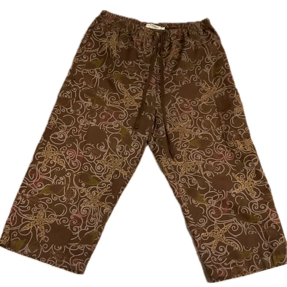 ***Fresh Produce Artistic Brown Barrel Leg Crop Pants